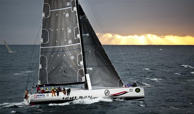 ICHI BAN, Matt Allen catches the sunrise off Tasman Island - 2011 Rolex Sydney Hobart Yacht Race ©  Rolex/Daniel Forster http://www.regattanews.com